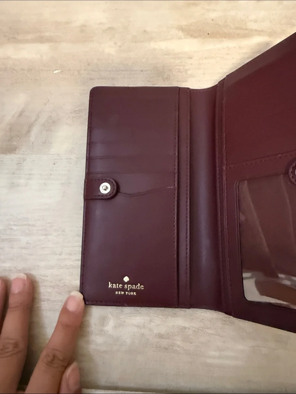kate spade Two-Tone Magenta and Wine Leather Wallet